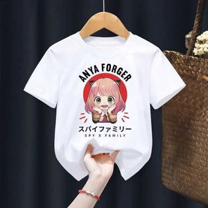 T-shirts New Spy X Family T-shirt Girls Clothing Tshirt Kids Kawaii Cartoon Anime Anya och Bond Tee-Shirt Harajuku Boys Graphic Tee New D240529