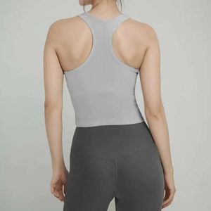 Damen Ebbe ärmellose weibliche Camisol Yoga Fiess Ernte gerippte Kumpel Racerback Atmungsaktives Tanktop mit Brustpolster