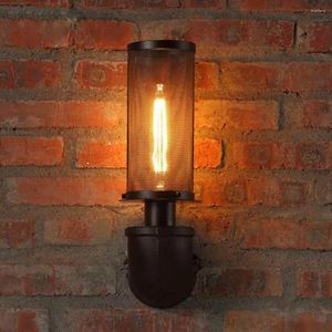 Lampa ścienna żelaza lampy abajur lampy retro lampy osłony vintage e27 Industrial Rustic Sconce na bar kawowy deco