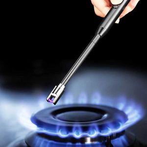 Lighters 360 Electric Arc Barbecue Lamp USB Windproof Flameless Plasma Igniting Long Kitchen Candle Gas Stove S2452907{category}