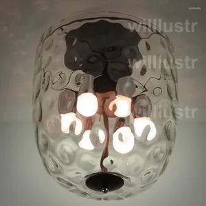 천장 조명 Willlust Lamp Clear Glass 큰 투명한 그늘 파인애플 파 폴카 도트 워터 파 크리스탈 북유럽 램핑