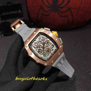 Wrist Watch RM Designer Watch عالية الجودة فاخرة فاخرة نبيذ برميل على شكل علبة التيتانيوم مرآة الياقوت 1OD3