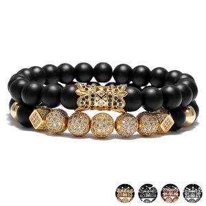 Crystal Ball Ethnic Hollow Rivet Charm Bracelets conjunto para homens de joalheria Men Jewelry Matte Breaded Acessórios 259V