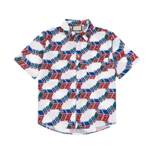 Herren -Freihirthemden Herren Designer Hawaii Hemd -Hemd Druckmuster Unisex Button Up Hemd Short Sleeve