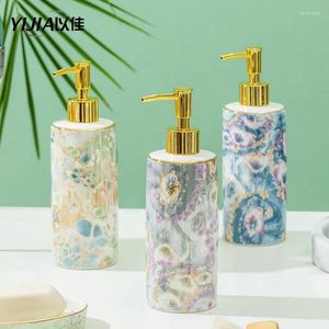 Liquid Soap Dispenser Bathroom Washing Luxury El Bath Ceramic Hand Sanitizer Shower Gel Shampoo Press Type Bottle Lotion Oval Texture Dish