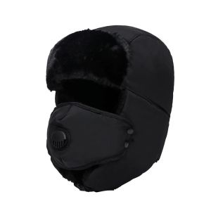 Outdoor Windproof Earflaps Warm Hat Winter Men Women Bomber Hat Russian Trapper Thermal Hat Snow Ski Hat Cap Cotton Lei Feng Cap