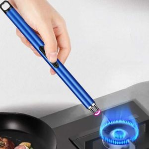 Lighters Long Electronic Arc Lighter Windproof Plasma Flameless USB Rechargeable Pulse Lighter for Kitchen Gas Stove Candle BBQ Fireworks S24530