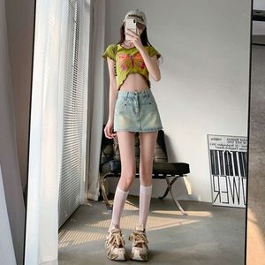 Denim shorts for women in summer 2024, new high waisted, super sexy, fashionable, slimming and slim fitting design, spicy girl skirt pants