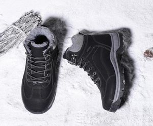 أحذية رجالي دافئة شتاء رجال كبير للثلوج أحذية سنوية مخملية مبطنة من القطن.