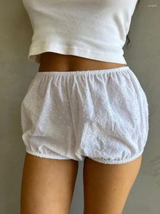 Kvinnors shorts avslappnad blommare elastisk hög midja pyjama korta byxor sommar lösa sömnboxare y2k streetwear loungewear