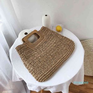 Kişiselleştirilmiş Palm Bohemian Boho Örgülü Tote Paper Beach Tığ işi çanta 324s