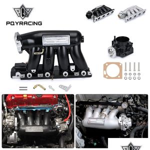 吸気マニホールドPQY-06-11 Honda Civic 04-08 Acura TSX K20Z3 SIER/BLACK PQY-IM52ADD6951ドロップデリバリーオートOTFEZのアルミニウムスロットルボディボディボディ