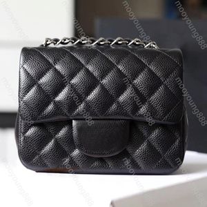 10A Top Tier Quality Mini Square Flap Bag Designers Womens Real Leather Caviar Lambskin Classic Black Purse Quilted Hangbags Crossbody 180G