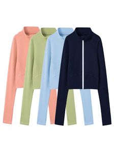 اليوغا ارتداء سستة السترات القصيرة الأكمام طويلة سترة الوقوف coor sweatshirts womens المصممين الرياضيين تجريب المعاطف اللياقة البدنية 96665482