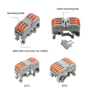 DIN Rail Fast Wire Cable Connectors 3/5pin Universal Compact Conductor Spring Sparcing Wiring Connector Push-In Terminal Block