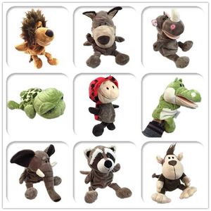 Finger Toys Cute Cartoon Plush Baby Toy Nici Hippo Ladybug Wolf Giraffe Raccoon Crocodile Stereo Hand Puppet Baby Telling Story D240529