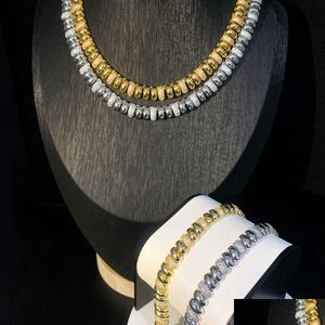 Chokers Nowy moda łańcuch węża naszyjnik Choker Herring Boling Kolor Link Pave 5a CZ dla kobiet biżuteria Drop Naszyjnik Dhhky