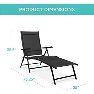 Lying chair, adjustable tilt folding recliner, suitable for swimming pool edge and backyard, with steel frame, folding recliner