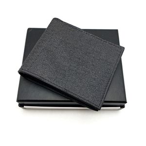 Portafogli da uomo di moda uomo classico portafoglio sottile con slot di carta tela morbida portafoglio corto piccoli portafogli con scatola 222v