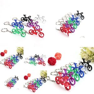 Key Rings 240 Pcs Novelty Bike Bicycle Keychain Keyring Bottle Wine Beer Opener Tool 6 Colors Pendant Chain Holder Charm Jewelry Dro Dh4Xi