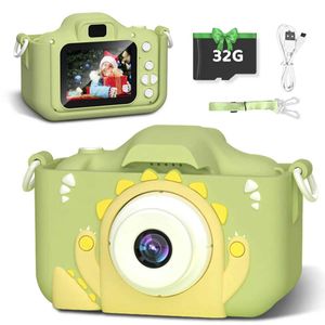 Детские камеры для игрушек с детской цифровой камерой с мультипликационной мягкой силиконовой обложкой Идеально день рождения и праздничный подарок - включая 32 ГБ SD -карту WX5.28