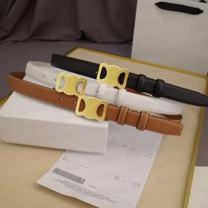 Fashion Smooth Buckle Retro Design Thin Waist Belts Men Womens Width 2 5CM Genuine Cowhide 3 Color Optional 303k