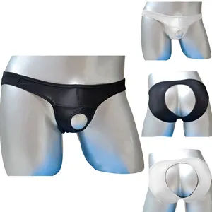 Frauenhöfen vorne O-Ring Unterwäsche Männer sexy durchsichtigen Slips Open-Schritt-Unterhose T-Back Thong Dessous hohl aus exponierte Bupantien