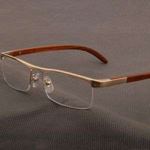 Mode solglasögon ramar träglasögon ram män kvinnor vintage halva fälgen optisk myopia recept glasögon klara glasögon ocul 288y