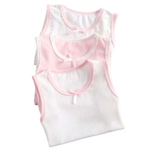3PC/Lot Girls Singlet Bielizna Śliczny projekt Undershirts Botton Tank Bow for Baby Girl Rozmiar 100-150 Tops