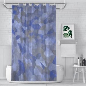 Shower Curtains Mosaic Abstraction Grey Blue Bathroom Pattern Painting Waterproof Partition Curtain Home Decor Accessories