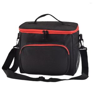 Dinnerware Bento Lunch Carry Bags Portable Meal Prep Organizer Oxford Cloth Bag Thermal Container For Men Black