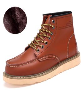 Ciepłe men039s skórzane buty kostki mężczyźni Men Fashion wygodne męskie buty wypoczynek Martin Snow Boots Buty Men1207119