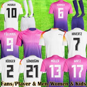 Fotbollströja 2024 Tyskland Soccer Jerseys Fullkrug Hummels Kroos Gnabry Werner Draxler Reus Muller European Cup Football Men KIDS KIT FANS PLAYER GERSERY JERSEY