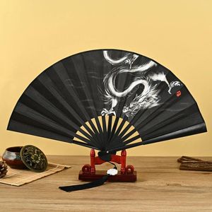 Decorative Figurines 8 Inch Handheld Dancing Fan Chinese Style Double-sided Silk Tassel Ink Painting National Tide Ancient Folding