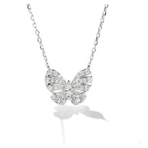 Charm butterfly Simulated Diamond Pendant Real 925 Sterling Silver Party Wedding Pendants Necklace For Women Girl Jewelry Gift ppp