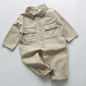 Children Overalls Cotton Solid Color Korean Style 1-6Yrs Kids Suspender Spring Autumn Baby Girls Boys Jumpsuit L2405
