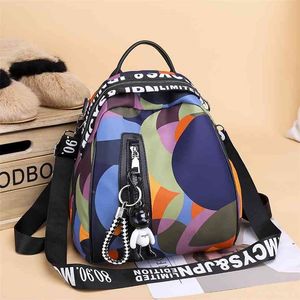 Mode bunte Mini -Rucksack Frauen süße kleine Rucksackdesignerin Hochqualität Teen Girls Rucksäcke Geldbörsen Mochilas Para Mujer 210911 226y