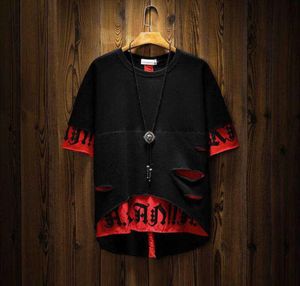 Camas de pólo Hiphop Tshirt Half Mouwen Men casual Harajuku S Patchwork Black Summer Cats Streetwear Men2384057