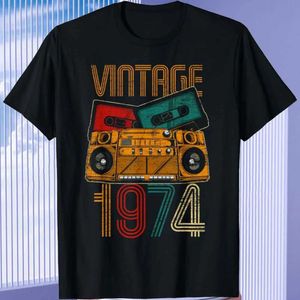 Retro 1974'te doğan erkek tişörtleri Limited Edition Box T-Shirt 50. Doğum Günü Hediyesi-Yaşlı Retro 1974 Yüksek Kaliteli T-Shirtl2405