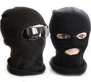 2017 NYTT FULL FULL FACE COVER MASK TRE 3 -håls skidåkning Balaclava Knit Hat Winter Stretch Snow Mask Beanie Black Warm Skull Cap Antiter2944290