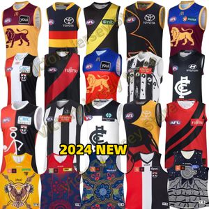 2024 AFL Limanı Adelaide Crows Essendon Bombacıları Ragbi Formaları 24 25 Rugby Yelek Brisbane Lions Fremantle Dockers Tank Gold Coast Suns Hawthorn Hawks Kuralları AFL Jersey