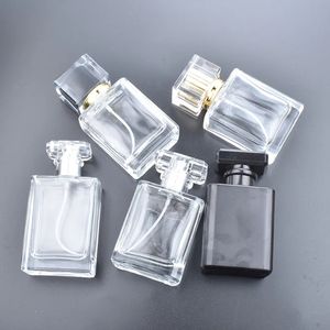 5pcs 50 ml transparente schwarze Parfümflaschen Reise Taschenglassprayflaschen leerer Flaschen Sprühflaschenspender 240523