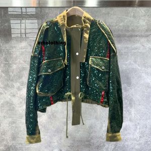 Coat Men's Jackets Fall High Quality Workwear Jacket Women Short Fashion Sequin Studded Ins Foreign Style Shiny Stage Costumes 230826