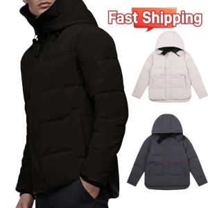 Canadian Winter Down Jacket Mens Womens Fashion Trend Hooded Parkas Gooses förtjockad värme Fjäder Varma utomhusrockjackor Black Grey Navy Blue