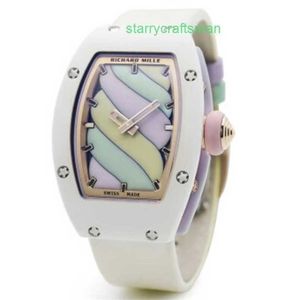 Richamills tittar på RM Tourbillon Wristwatch Sports Watch Richamills Women's Series RM 07-03 Cotton Hollow Ceramic Automatic Mechanical Women's Watch WN-LX4H