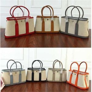 Totes Handbag Garden Party Handswen Canvas Bag Handbag Large Capcity Bag Genuine Leather Splicing new mommy shoulder diagonal cross mother