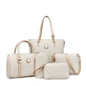 Pink sugao designer handbag women tote bag 5pcs set high quality pu leather handbag fashion bags messenger crossbody shoulder bag 276d