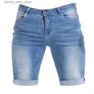 Męskie szorty męskie szorty dżinsowe dżinsowe szorty Czarna wysoka talia Rida letnie dżinsy dla mężczyzn marka Plus Size Casual Streetwear DK03 Q240529