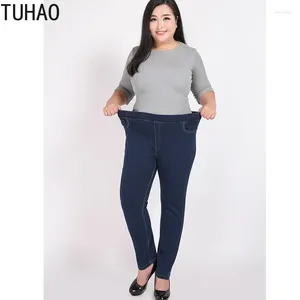 Dżinsy damskie Tuhao 2024 Duży rozmiar 9xl 8xl 7xl 6xl 5xl 5xl Damskie spodni o wysokim talii dżinsowe spodnie dżinsowe spodnie