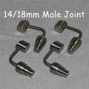 90° Bucket Domeless bar Titanium Nails 10mm 14mm 18mm Male Female Gr2 Titanium Nail Dabber Tool for Oil Rigs Glass Bong silicone nectar 264y